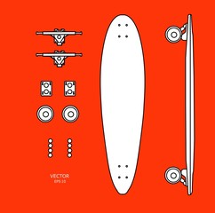 Set of skateboard. Vector illustration