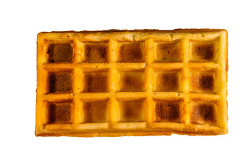 Belgian waffle isolated on the white background