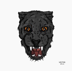 Portrait of a leopard. Can be used for printing on T-shirts, flyers and stuff. Vector illustration