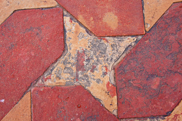 Pattern Tiled Floor Outdoors Agra India