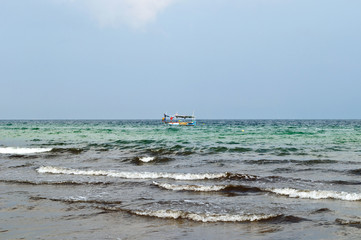 Fishing boat in the sea, Tunisia.