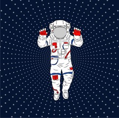 cosmonaut in space. Vector illustration