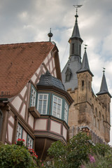  Bad Wimpfen, mayor Alsatian house with blue tower in the background