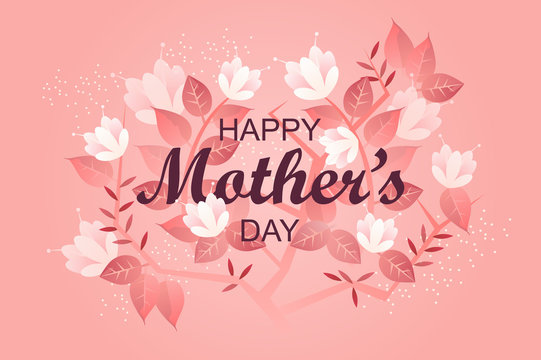 Happy Mother's day banner. holiday. greeting card template. flowers. vector illustration