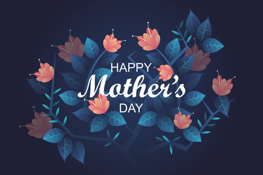 Happy Mother's day banner. greeting card template. flowers. vector illustration