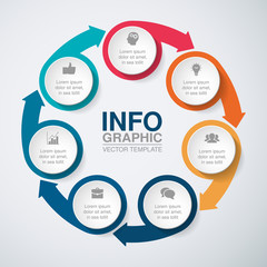 Vector infographic template for diagram, graph, presentation, chart, business concept with 7 options.