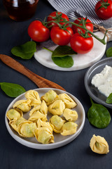 Italian pasta with spinach and ricotta
