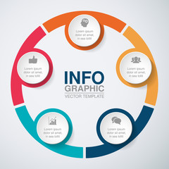 Vector infographic template for diagram, graph, presentation, chart, business concept with 5 options.