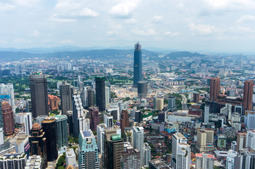 Kuala Lumpur city skyline with skyscrapers, Malaysia