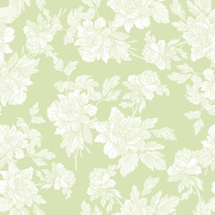 Fototapeta premium Elegance Seamless pattern with poppy or roses flowers