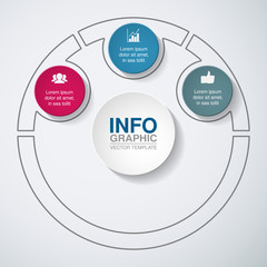 Vector infographic template for diagram, graph, presentation, chart, business concept with 3 options.