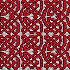 Chaotic interlaced knitted pattern