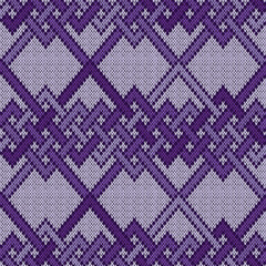 Knitted seamless interwoven pattern