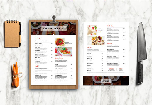 Minimalist Menu Layout