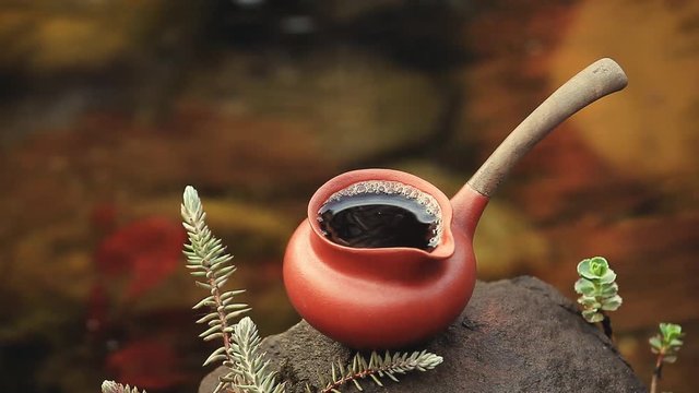 Black Chinese Tea Run River 