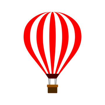 Hot air balloon isolated on white background vector
