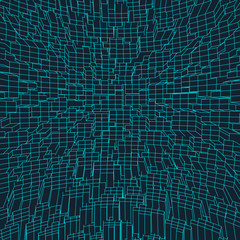 Wireframe torus with connected lines and dots . Mesh polygonal element. Vector Illustration EPS10.