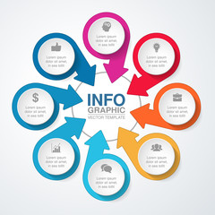Vector infographic template for diagram, graph, presentation, chart, business concept with 8 options.