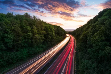 Foto op Plexiglas Autobahn mit Autospuren © Vincent