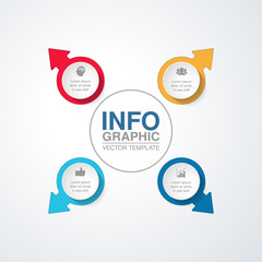Vector infographic template for diagram, graph, presentation, chart, business concept with 4 options.
