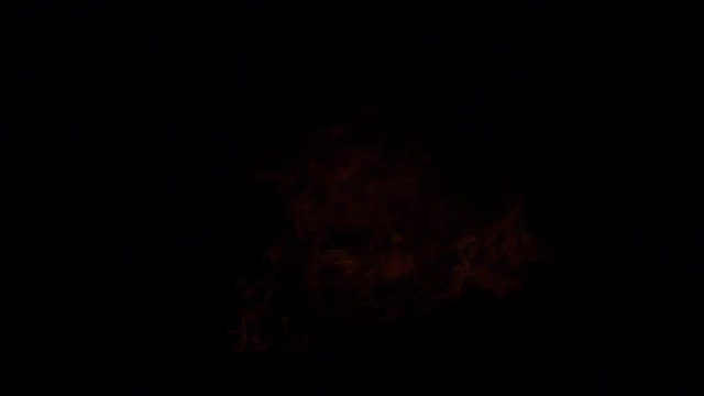 Slow motion of fire blast explosion isolated on black background