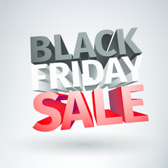 3D big friday sale text isolated on white background . Vector illustration .