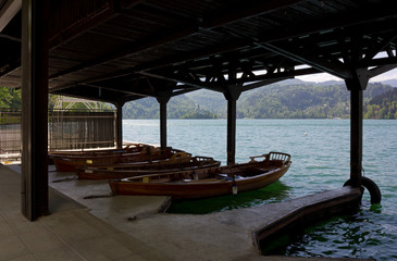 Wooden Boats at Lake Bled, Slovenia