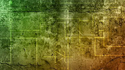 Fototapeta premium 3D rendering of a multilayer color texture for a background based on a concrete and stone