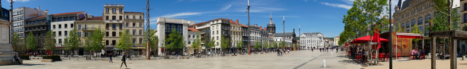 prise de vue panoramique, place de Jaude à Clermont-Ferrand