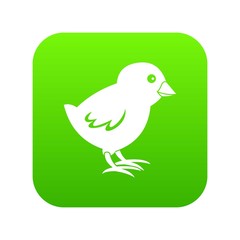 Chick icon digital green for any design isolated on white vector illustration