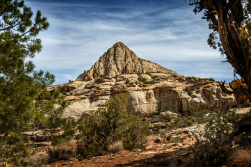 Pectols Pyramid, Capitol Reef National Park. Named for Ephraim Portman Pectol, a man instrumental...