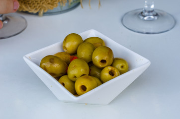 Spanish olives background
