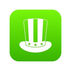 American hat icon digital green for any design isolated on white vector illustration