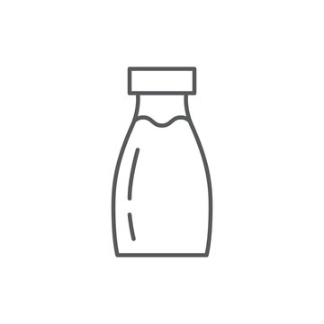 Bottle with milk editable outline icon - pixel perfect symbol of healthy eating drink.
