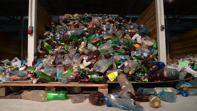 Processing of waste, garbage. Urban landfill. Sorting. Montain garbage. Ecology.