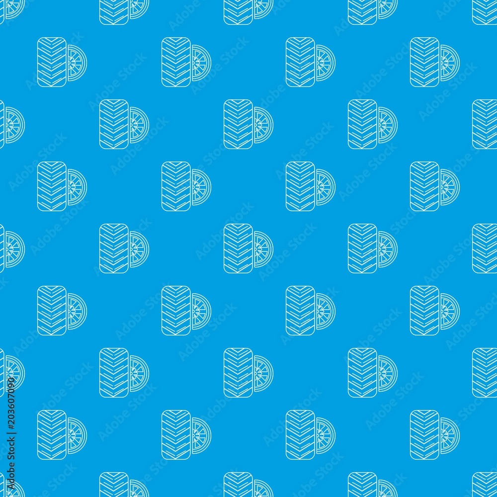 Poster tire pattern vector seamless blue repeat for any use