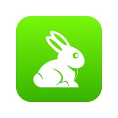 Easter bunny icon digital green for any design isolated on white vector illustration