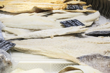 Fish for sale, lobster salmon oysters. a fresh food
 