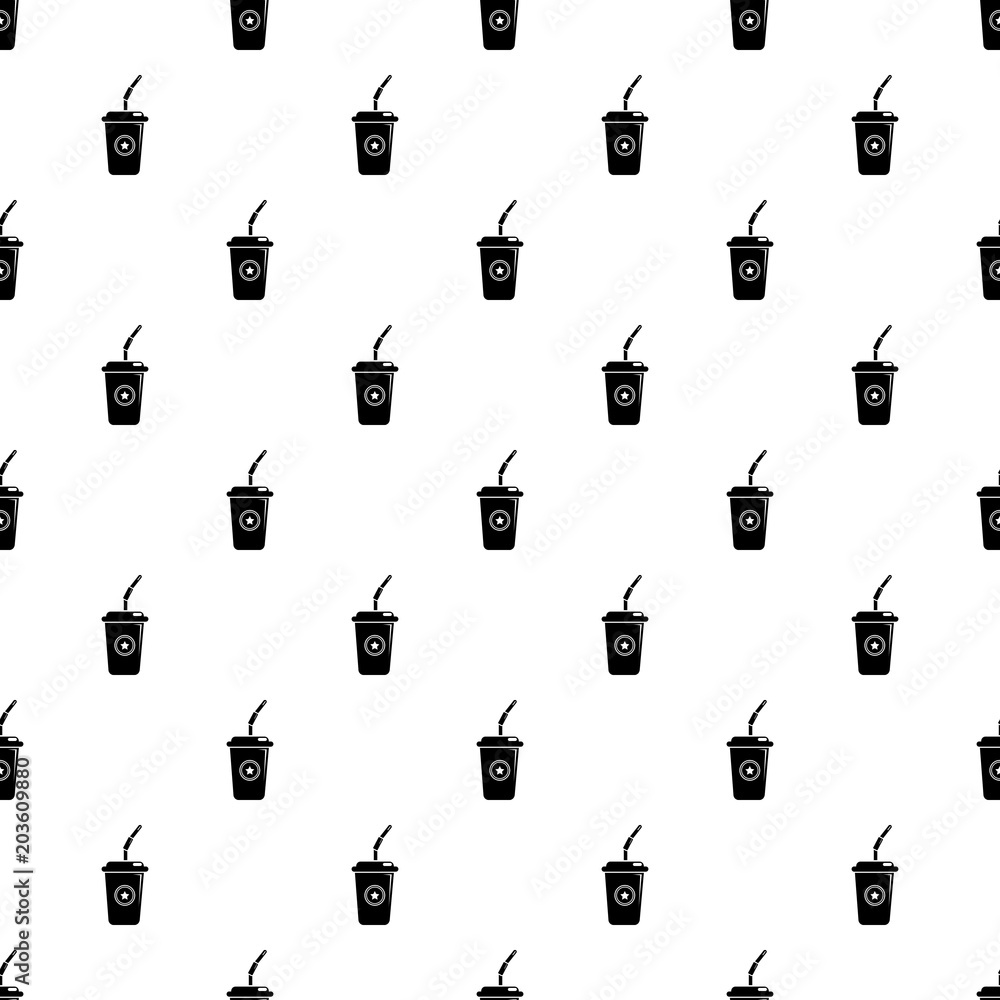 Poster plastic glass juice pattern vector seamless repeating for any web design