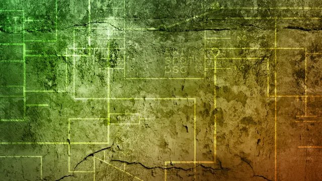 Looped unhurried animated multilayer color texture for a background based on concrete and stone