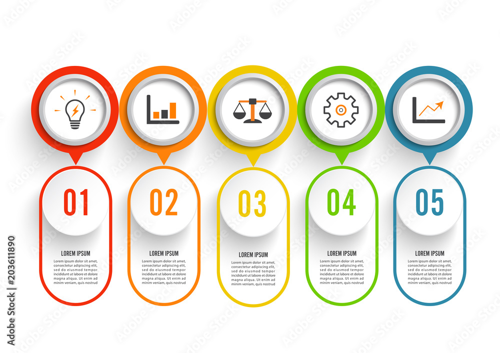 Poster abstract infographics number options template. vector illustration. can be used for workflow layout,