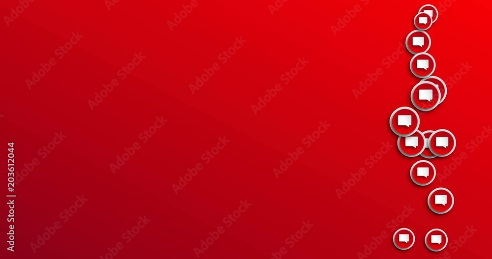Poster animation modern abstract bubble speech icons motion background.