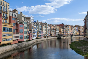 Fototapeta na wymiar The beautiful colors of Girona in Catalonia, Spain.
