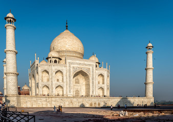 Fototapeta na wymiar Back of the Taj Mahal in Agra India