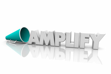 Amplify Increase Volume Louder Megaphone Bullhorn Word 3d Render Illustration