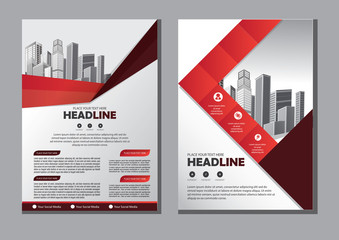 Business abstract vector template. Brochure design, cover modern layout, annual report, poster, flyer in A4 with colorful triangles, geometric shapes for tech, science, market with light background