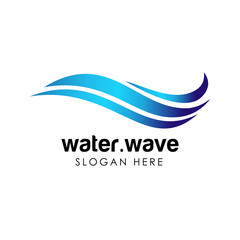 Fototapeta na wymiar Water wave logo template icon vector illustration design. water industry logo design