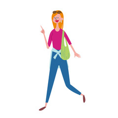 インバウンド　イラスト　観光客　女性
