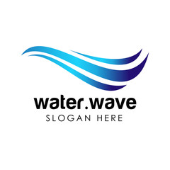 Water wave logo template icon vector illustration design. water industry logo design
