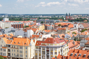 Naklejka na ściany i meble Poznan, Poland - June 28, 2016: View on old or modern buildings in town Poznan